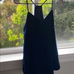 Banana republic velvet blue tank blouse
